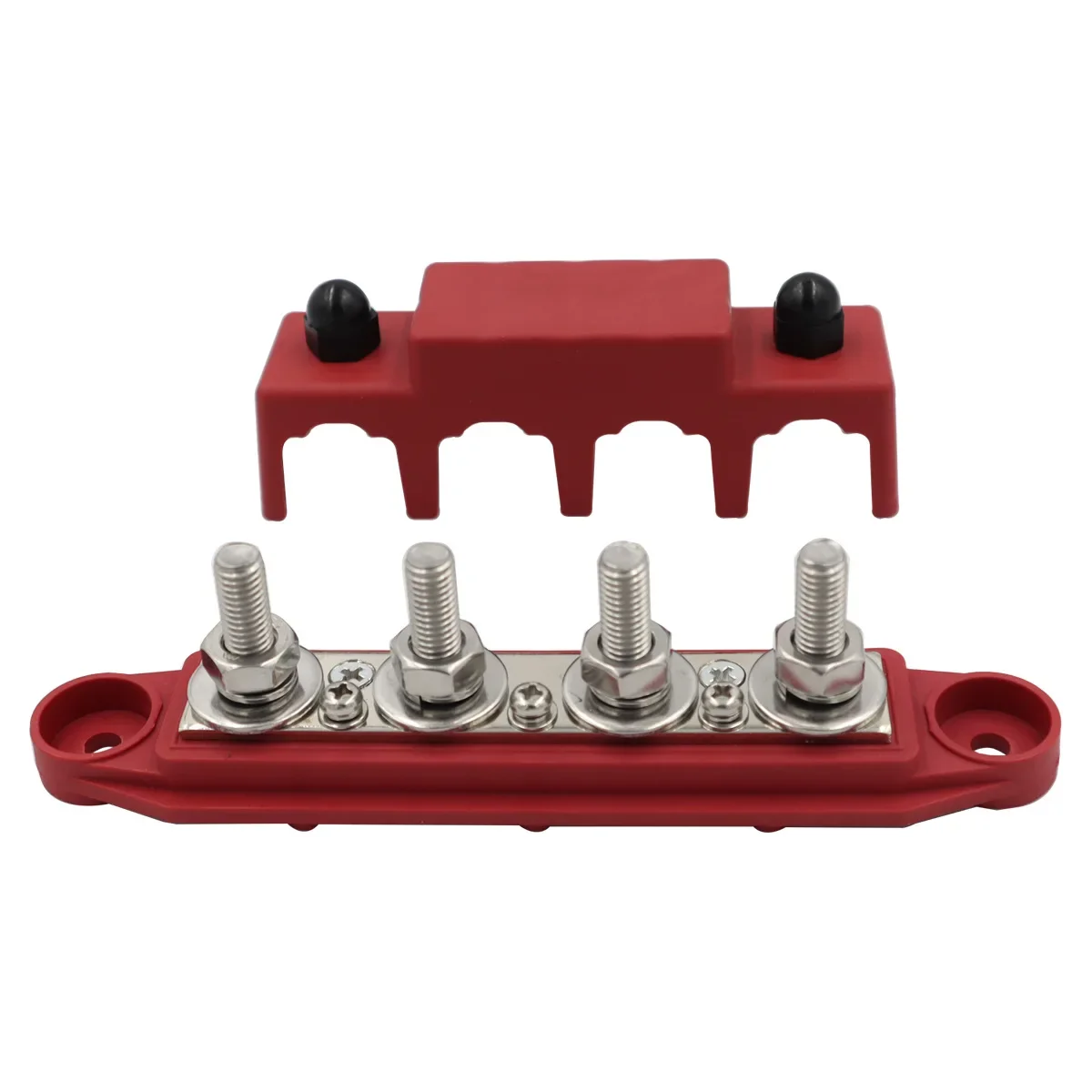 RV and yacht busbar M8M10 high current wiring stud red and black 4 stud power distribution block busbar