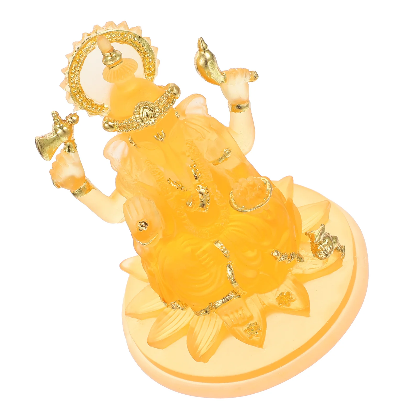 

Decoration Sculptures Home Resin Ornaments Statues Figurines Outdoor Temple for Puja Orange Decorative