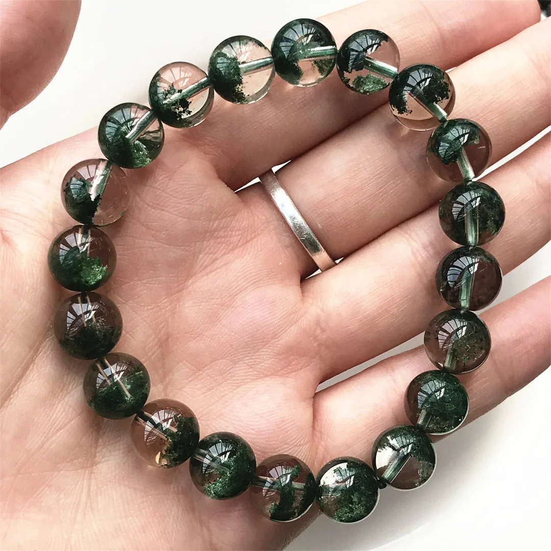 10mm Natural Green Phantom Quartz Bracelet For Women Lady Men Wealth Gift Reiki Crystal Energy Beads Strands Jewelry AAAAA