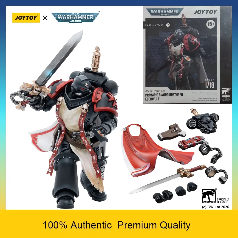 

JOYTOY Warhammer 40k Black Templars Primaris Sword Brethren Eberwulf 1/18 Action Figure Articulated Collectible Model Pre-order