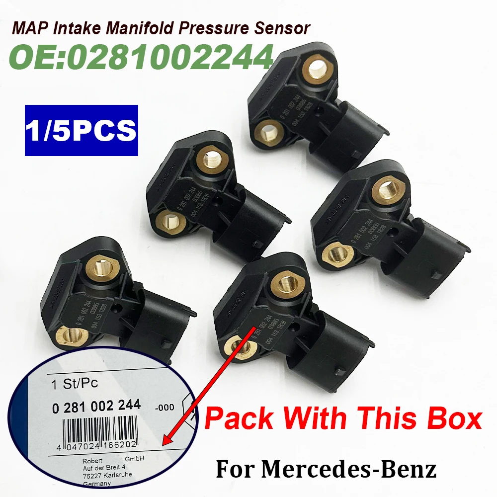 

1/5 шт. 0281002244 0041531928 A0041531828 6PP013400031 281002244 Датчик абсолютного давления в коллекторе MAP для Mercedes Benzz