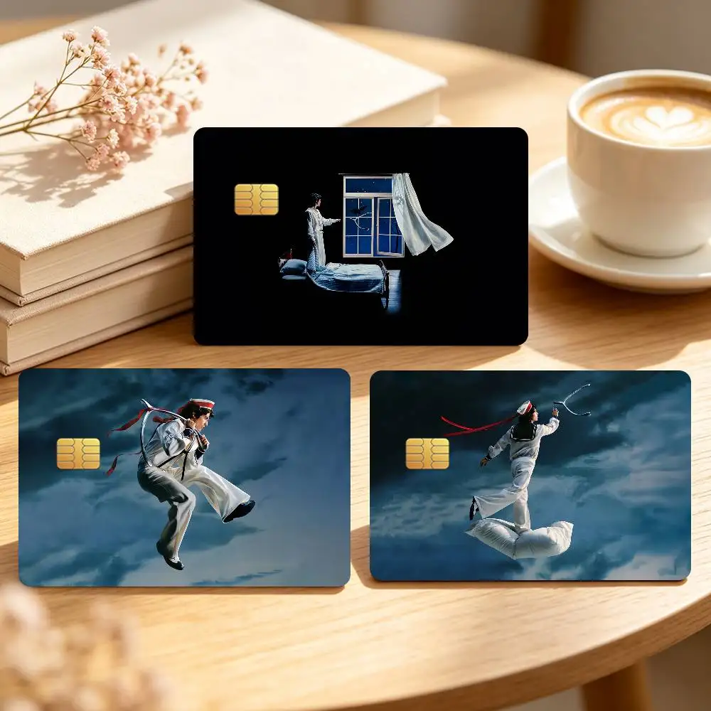 Singer C-Conan Gray Wishbone Credit Card Sticker Waterproof Anti-Scratch 4PCS Bank Debit Traffic Cover Decoration