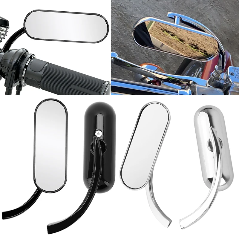 Adjustable Motorcycle Black Chrome Rearview Side Rear View Mirror For Harley Touring Electra Glide Dyna Fatboy Softail Sportster