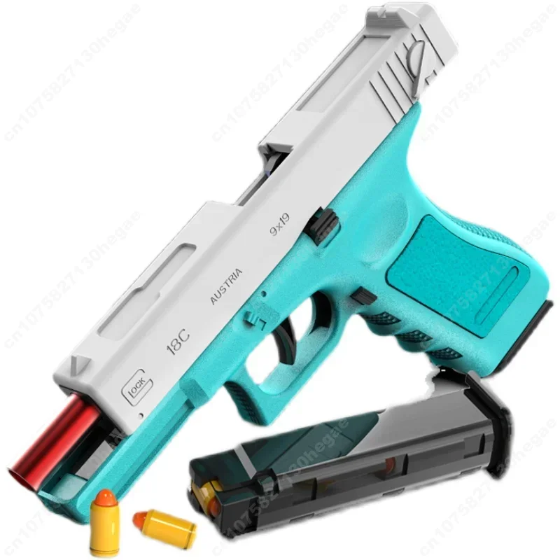 Pistola mecánica de disparo continuo, pistola de eyección, lanzador semiautomático para adultos y niños, regalo de Navidad