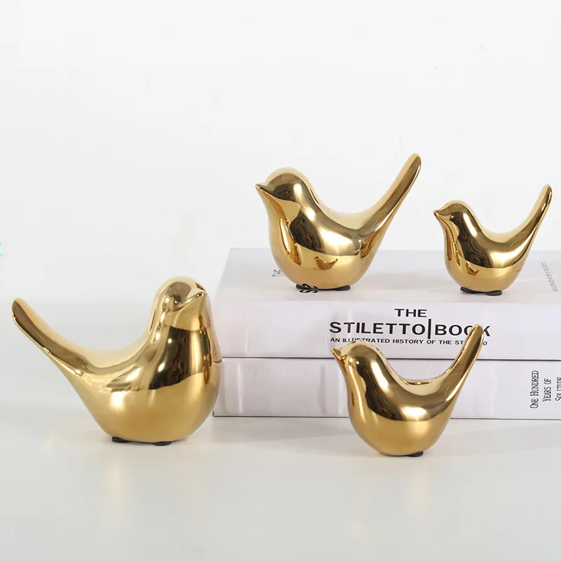 

Nordic Home Decor Gold Ornament Bird Tabletop Decoration Model Room Desk Bookshelf Decor