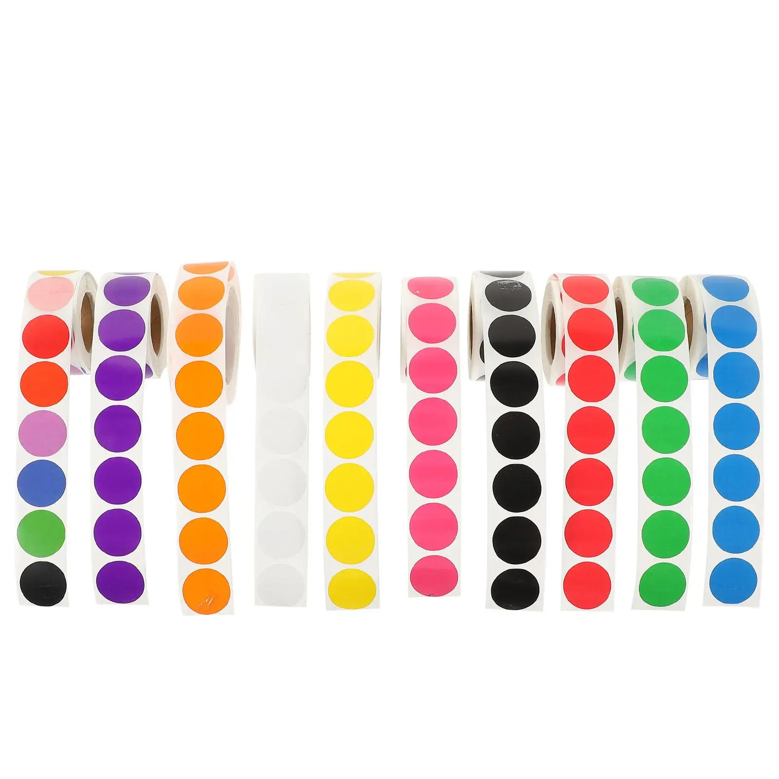

10 Rolls Color Dot Stickers Coded Round Circle Small Colored Dots Applique Coding