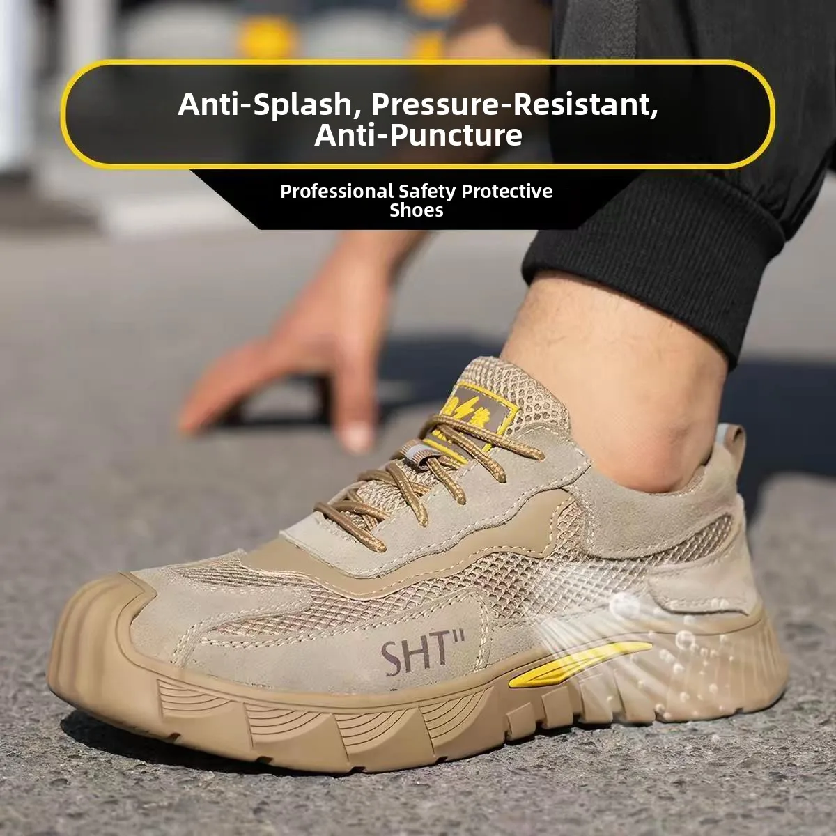 Lightweight Steel Toe Safety Shoes Men's Workwear Breathable Soft Bottom Anti Crush And Piercing Construction Site Shoes