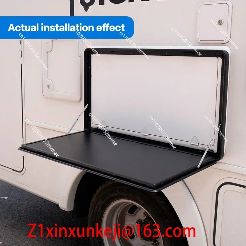 800 * 450Mm RV Folding Table, Lockable, Black Outdoor Picnic Wall-mounted Table for Camper