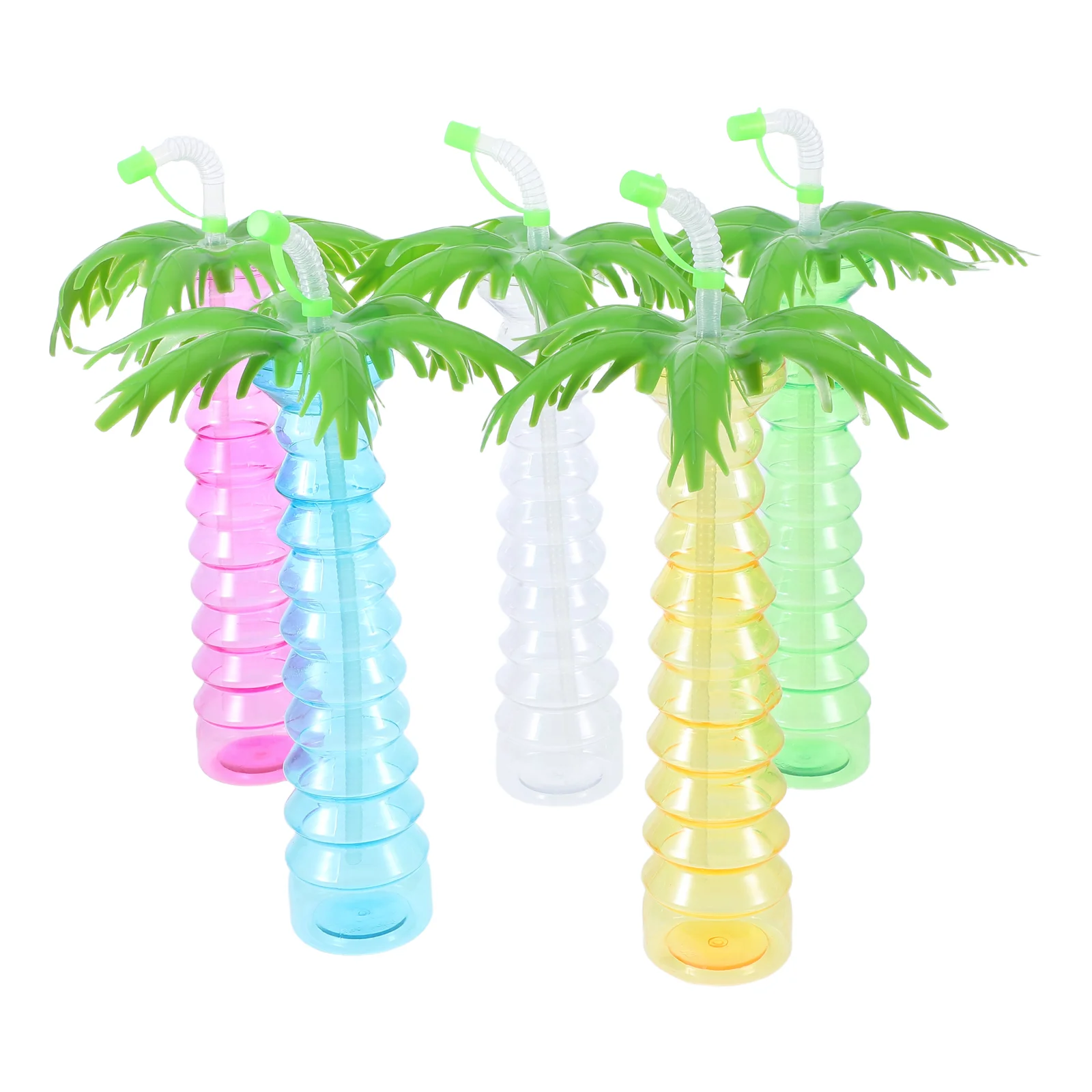 

5 Pcs Coconut Palm Bottle Water Bottles for Kids Cup Party Cocktail Glasses Tree Shape