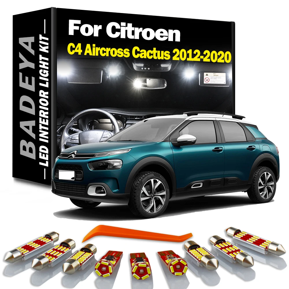 BADEYA Canbus LED Interior Map Dome Light Kit For Citroen C4 Aircross Cactus 2012-2017 2018 2019 2020 Vehicle Lamp Car Led Bulbs