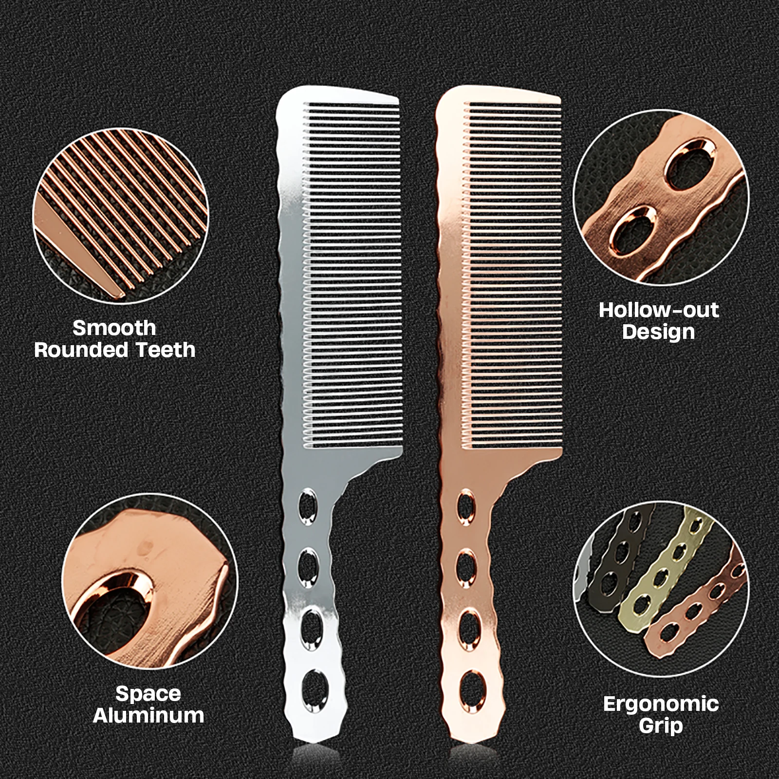 1Pc Pro Aluminum Hair Cutting Combs For Men Flat Top Combs Women Anti-static Smooth Hairdressing Comb Salon Barber Styling Tools