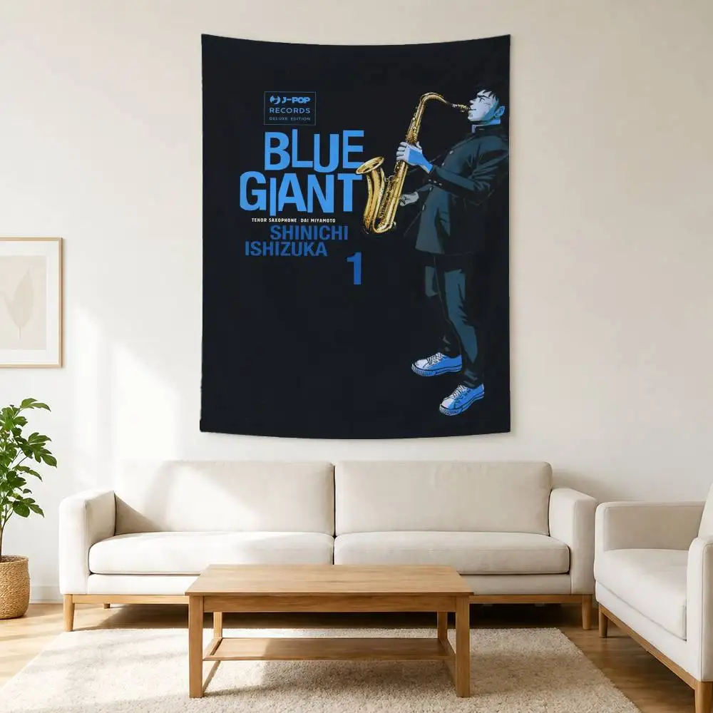 Anime B-Blue Giant Flag Digital Printing Banner for Garage Wall Out Door Decoration Tapestry