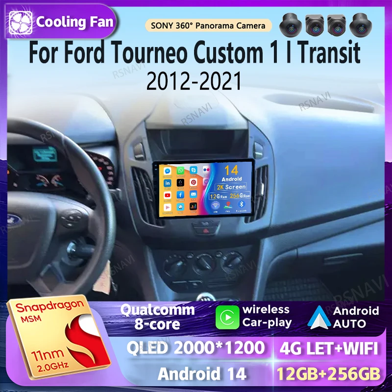 Android 14 Carplay Auto 2K Bildschirm Auto Radio Multimedia Player Für Ford Tourneo Custom 1 I Transit 2012 - 2021 Autoradio Stereo