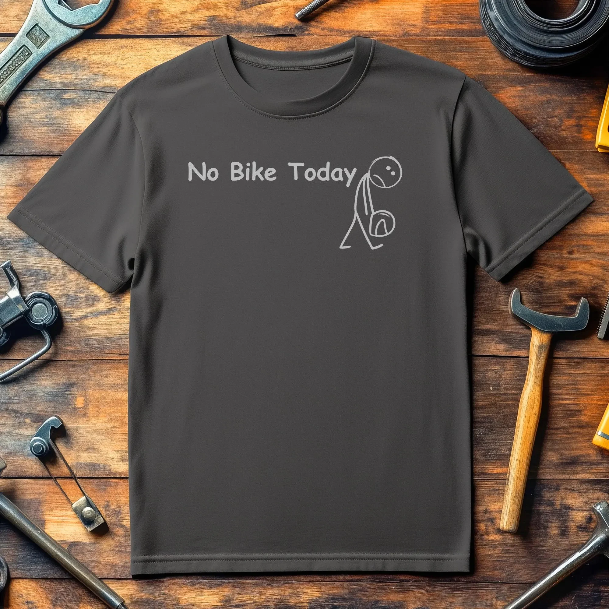 No Bike Today Motorbike Petrol Head Graphic Tee Unisex Retro Crew Neck Casual Short Sleeve Streetwear Tops