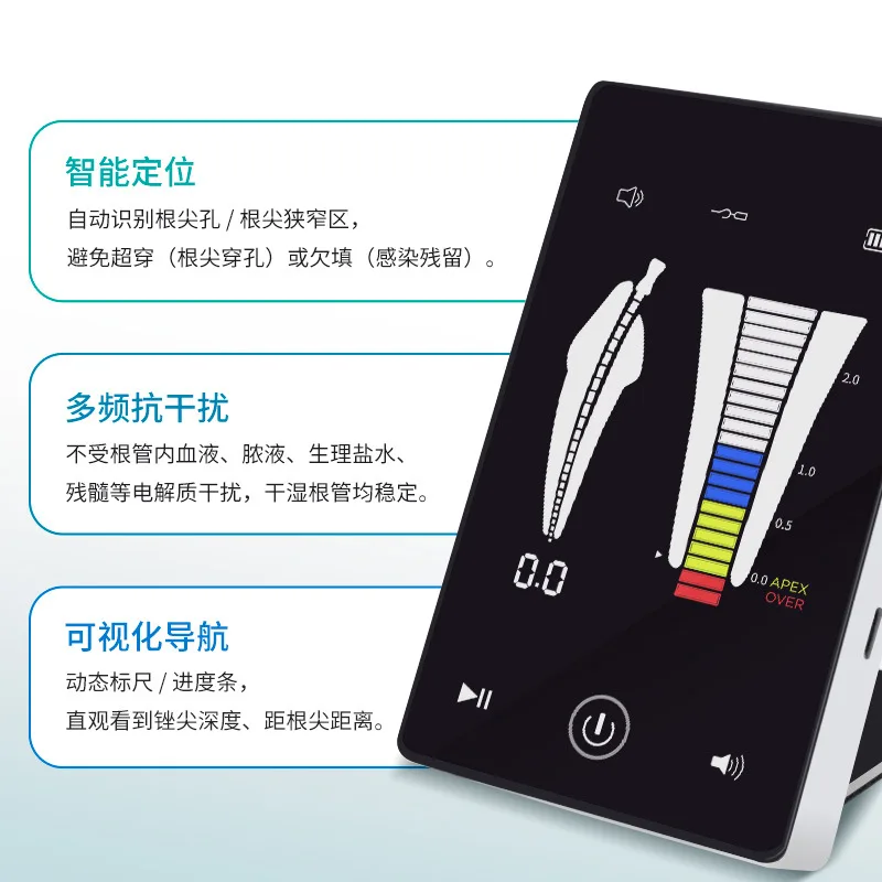 1Dental Mini Root Canal Length Measuring Instrument Portable Colorful Large Screen Oral Apex Length Measurement
