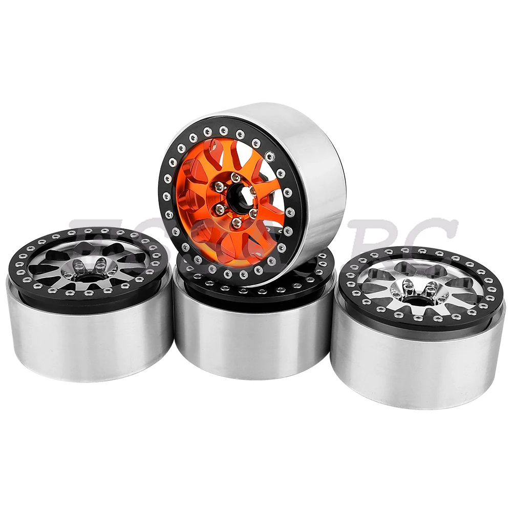 2/4Pcs 2.2 Inch Beadlock Wheel Hub Rim Rims Aluminum Alloy for TRX4 TRX6 Axial SCX10 III  1/10 RC Crawler