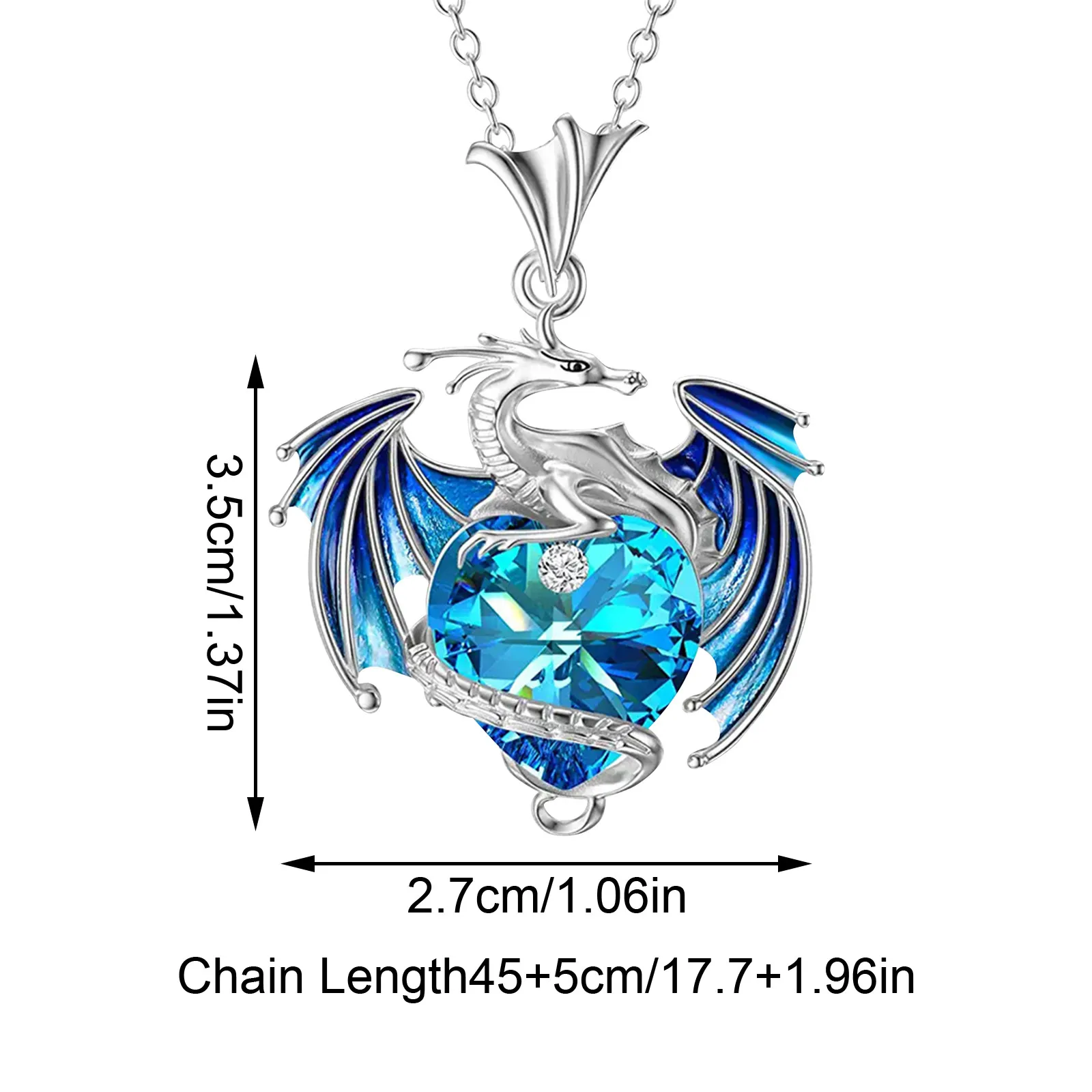 Flying Dragon Pendant Jewel Necklace Charm Love Birth Stone Flying Dragon Pendant Ring MultiColor Alloy Couple Exquisite Jewelry