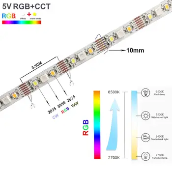 1米/2米/3米 Zigbee USB LED燈帶 RGB+暖光+白光 電視背景燈 5V 6針 RGBCCT 智慧燈帶 夜燈 相容於 Alexa 和 Google 8 最佳銷售 Zigbee 夜燈 - №6