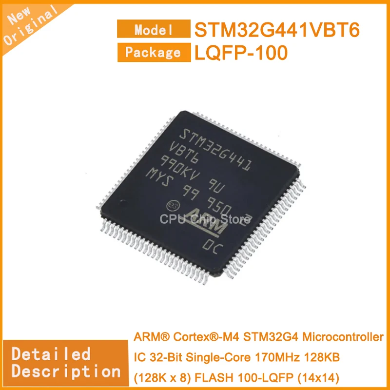 5Pcs/Lot  New Original  STM32G441VBT6 STM32G441 Microcontroller IC 32-Bit Single-Core 170MHz 128KB (128K x 8) FLASH 100-LQFP