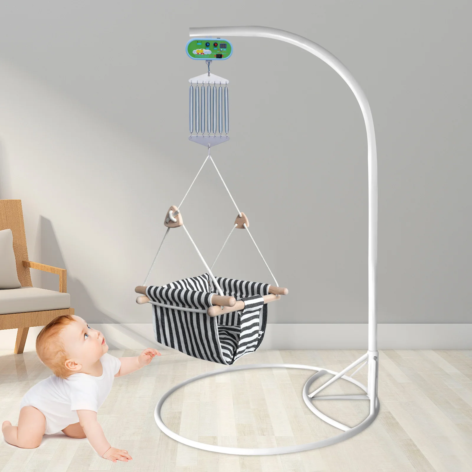 Spring Cradle Motor Hanging Electric Cradle Control with Adjustable Timer Swing Spring for Baby Cradle and Baby Hammock