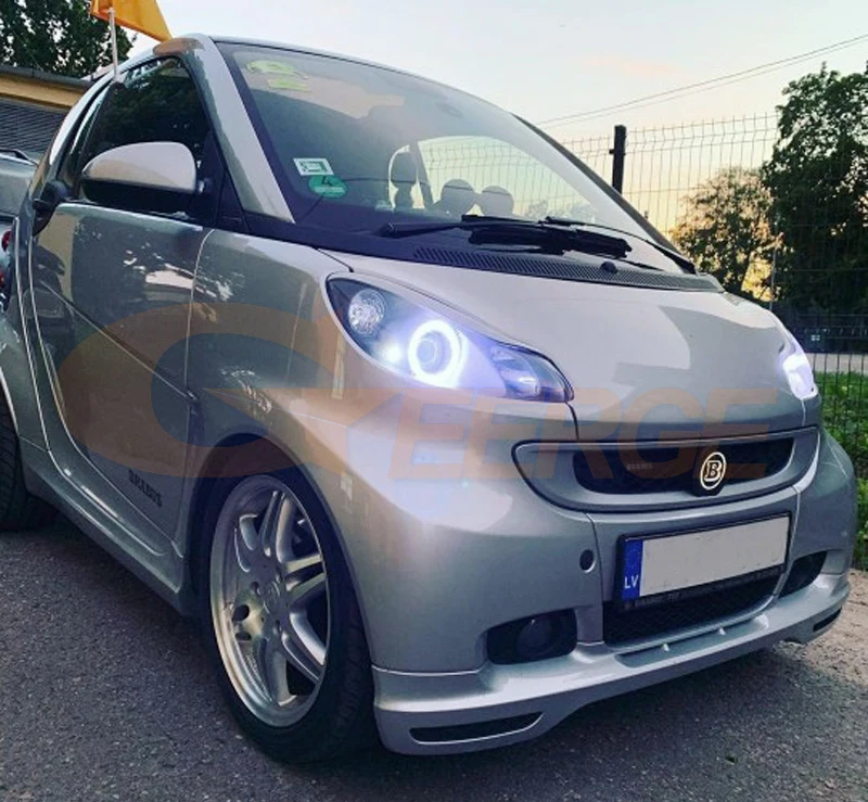 ل الذكية Fortwo W451 2007 2008 2009 2010 2011 2012 2013 2014 ممتاز ضوء النهار الترا برايت COB Led عيون الملاك عدة خواتم هالة