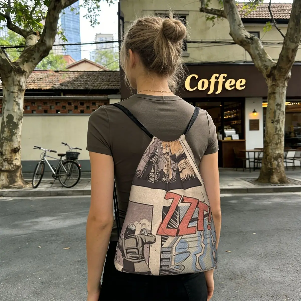 COD Zombies Kino Der Toten Loading Screen Backpacks Casual Drawstring Bags Shoes Bag Book Bags for Man Woman Students