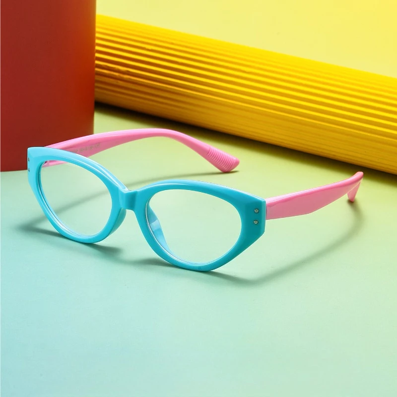 CLLOIO Lightweight Durable High Elasticity Kids Myopia Learn Eyewear Cat Eye Children Optical Frame Customizable Prescription