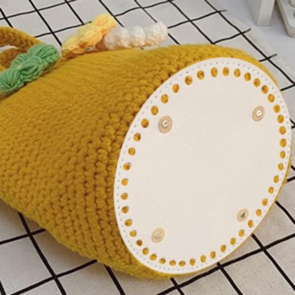 

Material With 52 holes Crochet Bag Handmade Bottom Bag Accessories PU leather Long Bag Bottom for Knitted Bag