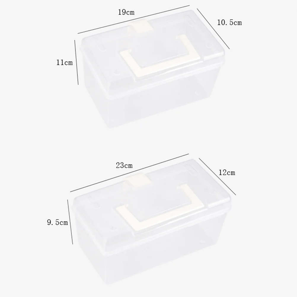 Portable First-Aid Box Size L White Plastic Medicine Storage Cabinet Large Capacity Transparent Organizer Home Outdoor Use