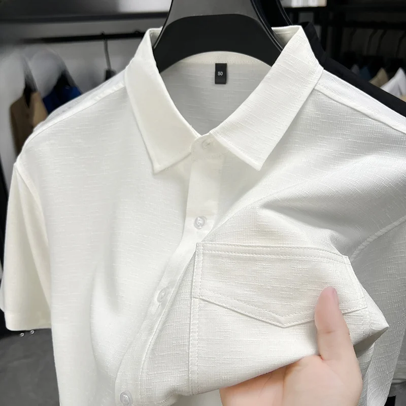 

Legend Paul Men's ort Sve irt Casual Summer New Sle Iron Free Bamboo Charcoal Fabric Stand Fit Faion Urban Wear