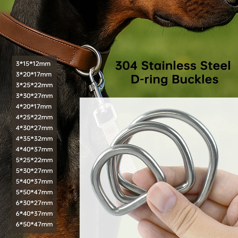 

1/2/4/5/10Pcs 304 Stainless Steel D-Ring Buckles for Backpack Straps Webbing Belts Pet Dog Collars DIY Bags Hardware Accessories