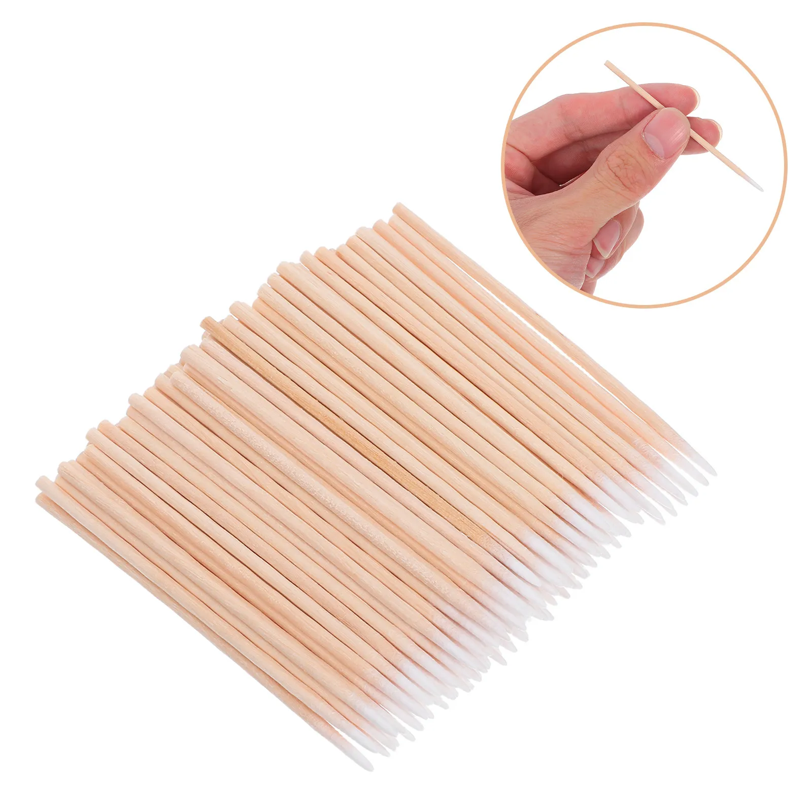 300Pcs Pointed Cotton Toothpick Disposable Bamboo Sticks Makeup Cleaning Nails Single Head Swabs Family Restaurant Accessories