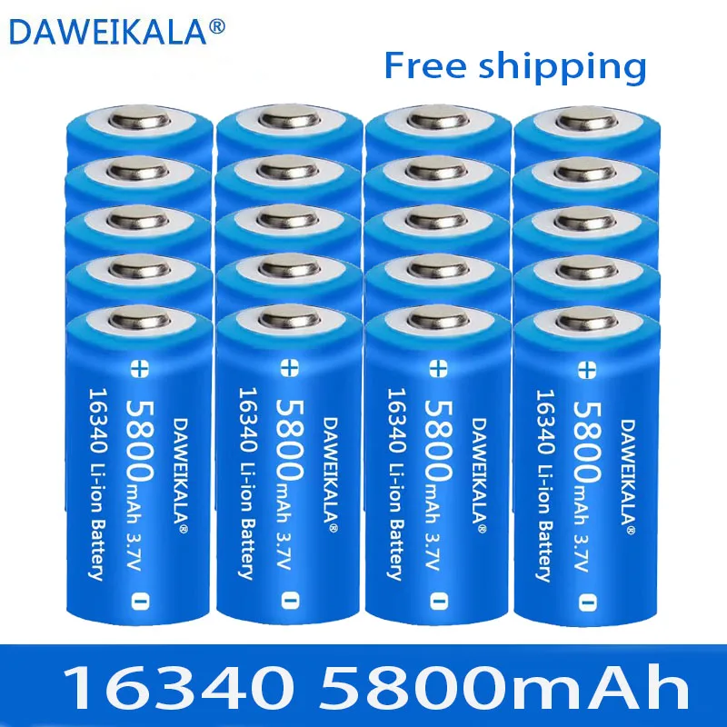 2023 Daweikala Brand CR123A 3V Lithium Battery CR123 123A CR17345 16340 Button Battery, Used for Dry Main Battery Camera Flashli