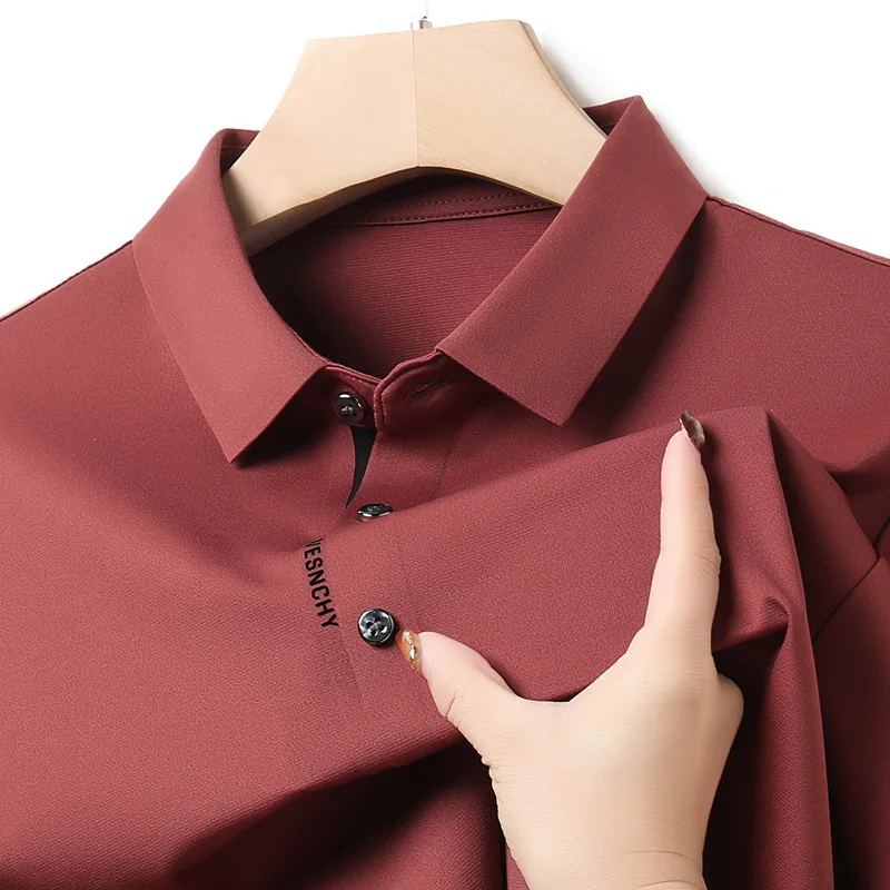 Men's Short Sleeve Polo Shirt Breathable Business Casual Summer Thin