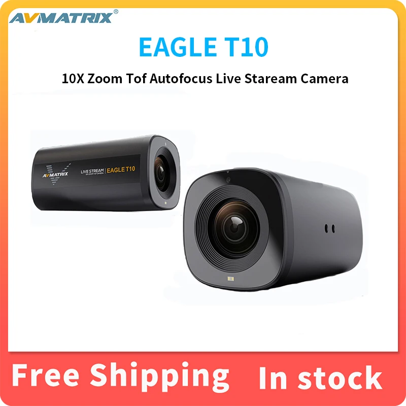 

AVMATRIX EAGLE T10 Webcam,10X Optical Zoom Tof Autofocus Live Stream Camera，1920*1080 60fps Flexible Control