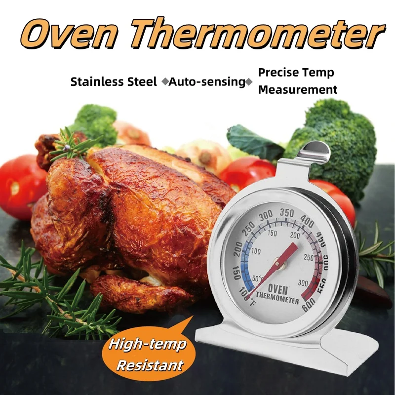 Oven Thermometer Universal Stainless Steel for Microwave, Cooker & BBQ - Accurate Household Kitchen Gauge for Baking Supplies