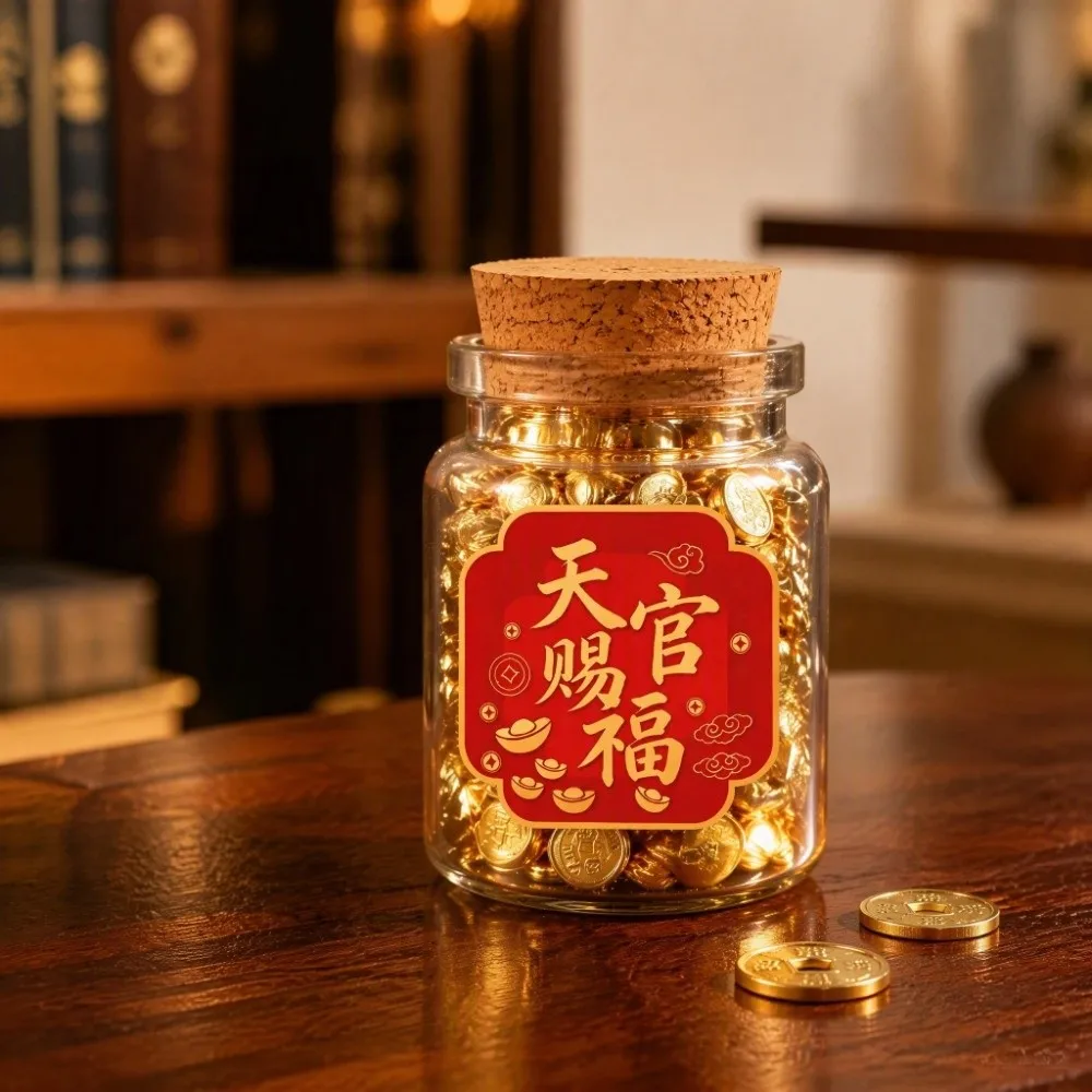 Golden Beans Wishing Bottle Transparent Glass Delicate Glass Drift Bottle Refined Look Shiny Golden Beans Wish Bottle Ornament