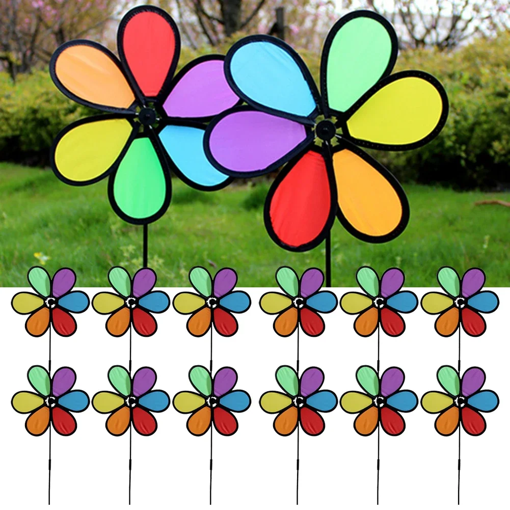 

6 шт., спиннер для цветов, уличный отпугиватель птиц, ветряная мельница, спиннеры для птиц, красочные Радужные ловушки ветра, садовый декор