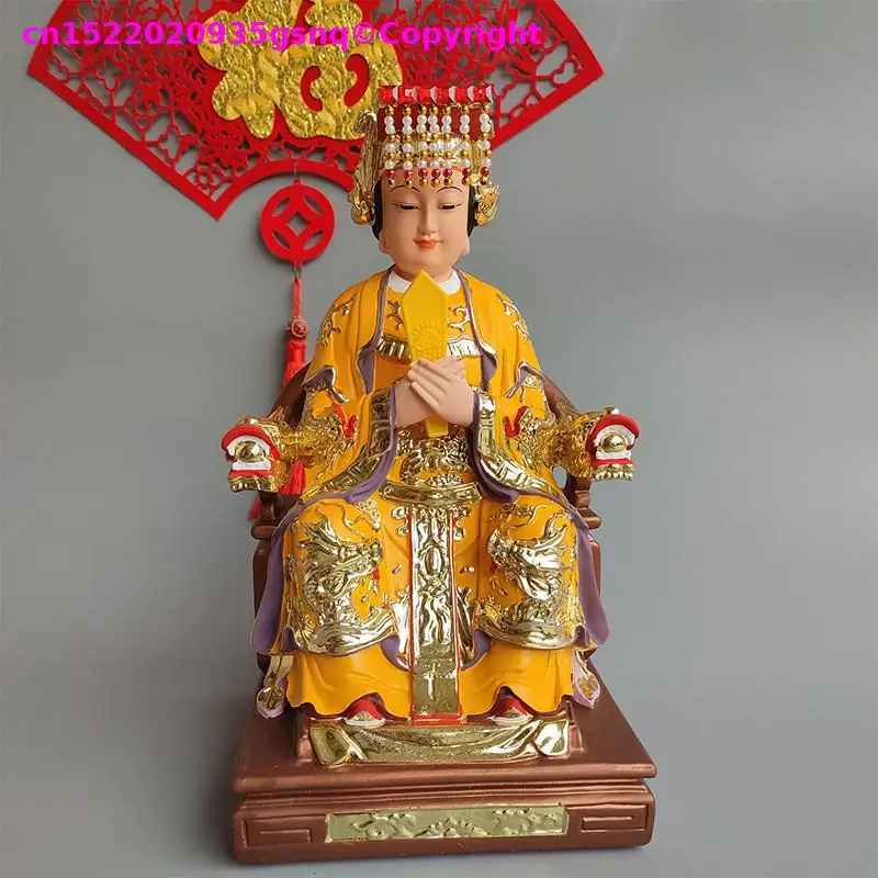 Bless safety health hand painted Statue of Mazu Goddess household worship the sea goddess Meizhou decorative Buddha statue