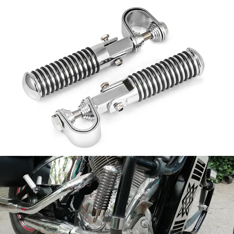 38mm Motorcycle  Foot Pegs Engine Guard Crash Bar Footrest Mount Universal For Harley Sportster  Bobber CNC  Aluminium  alloy