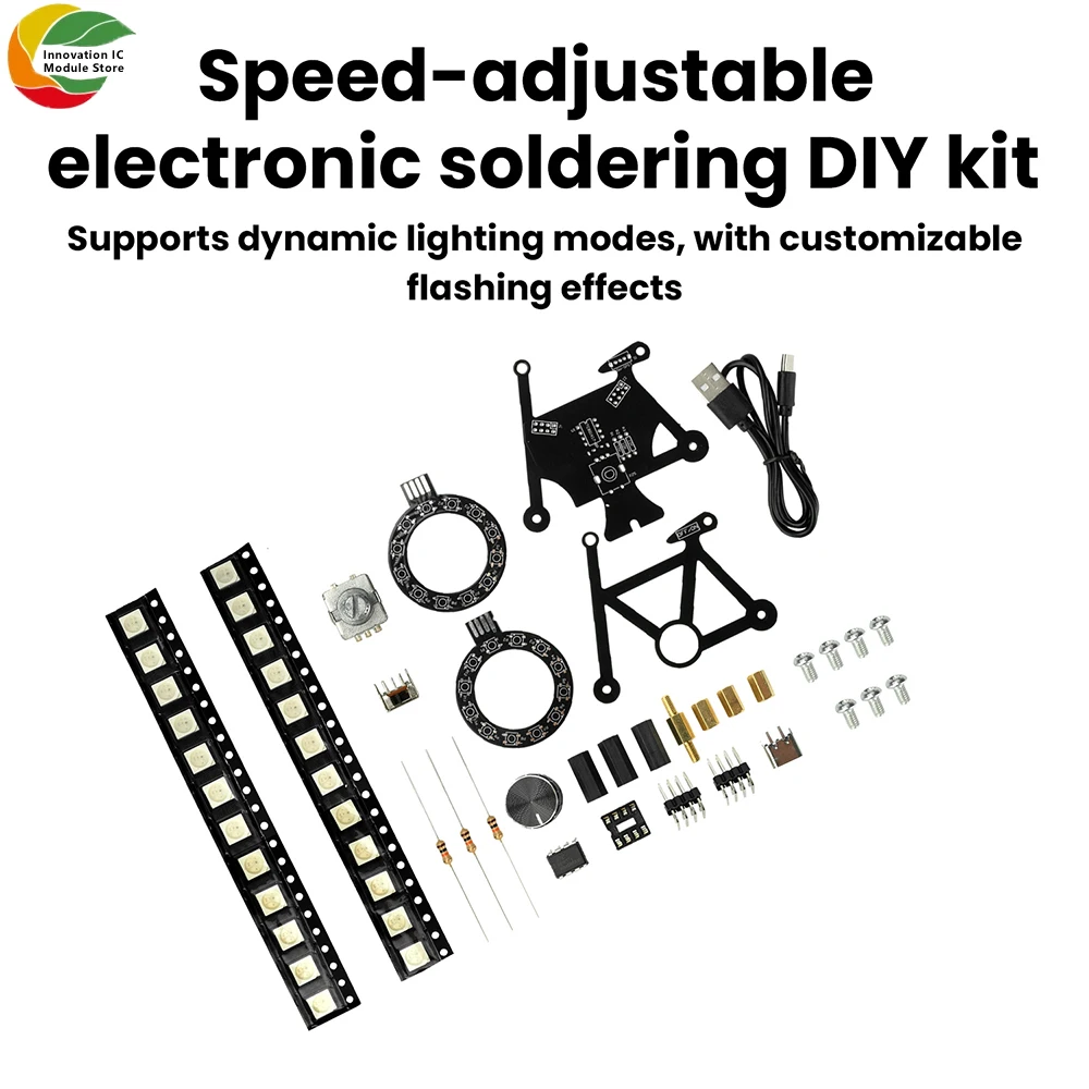 

Электронный комплект для велосипеда DC 5V с RGB-подсветкой, регулировкой цвета и скорости, набор для самостоятельной электронной сборки, интерфейс Type-C