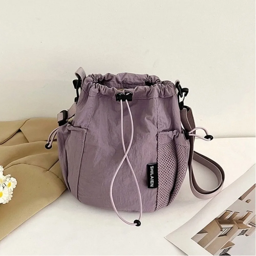 HOMEFISH Tragbare Einzel-Schultertasche aus Nylon, Einfarbig, Kleine Tasche, Leichte Umhängetasche für Outdoor-Aktivitäten – Detail 5