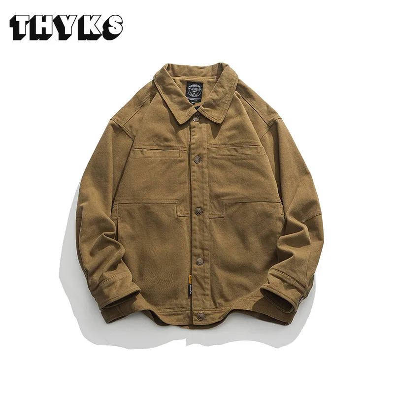 

Mens Autumn Motor Denim Jacket for Men High Street Harajuku Vintage Chaqueta Masculina Classic Baggy Solid Cargo Coats Male 2023