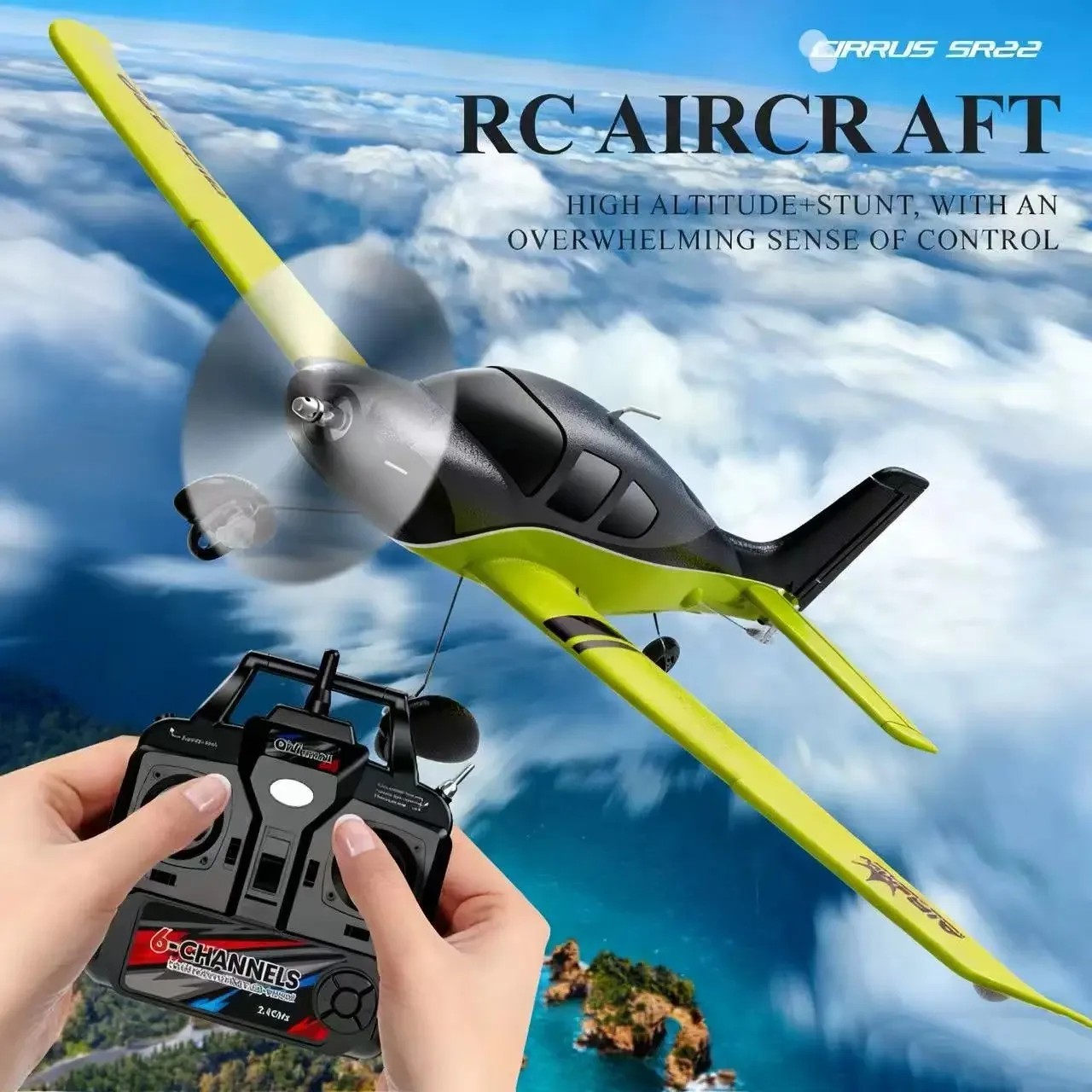 

580 Remote Control Aircraft Four-Channel SR22 Fixed-Wing Glider Brushless Motor Aviation Model Toy Gift for Children
