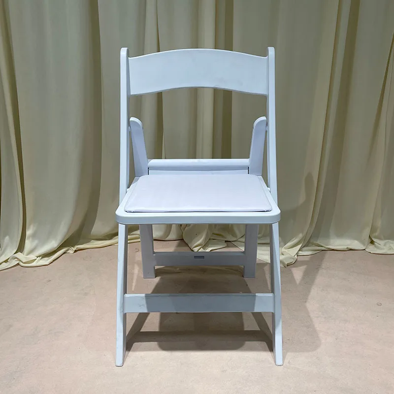 

White Plastic Backrest Chair Outdoor Wedding Casual Folding Dining Chair