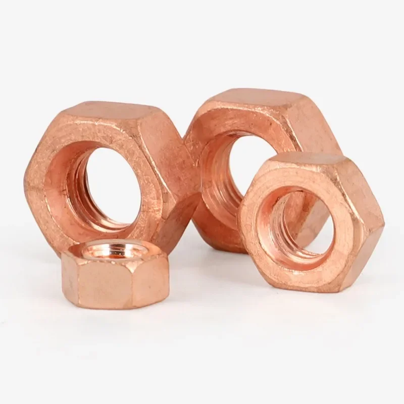 T2 Copper Hexagon Nut Conductive Conduction Nut Washer Locking Screw Cap Bolt M3 M4 M5 M6 M8 M10 M12 M16