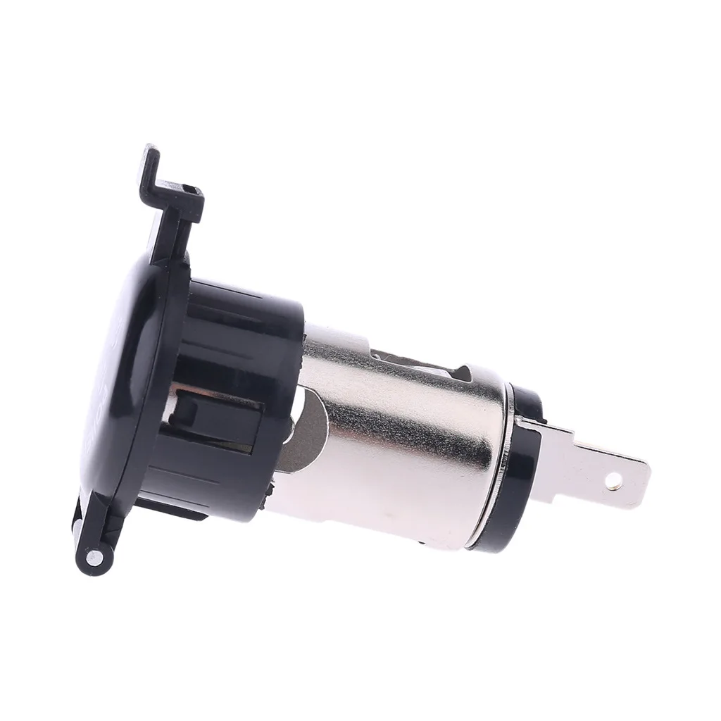 Lightable stainless steel 12v/24v car 10a cigarette lighter female power socket with waterproof cover 120/250W