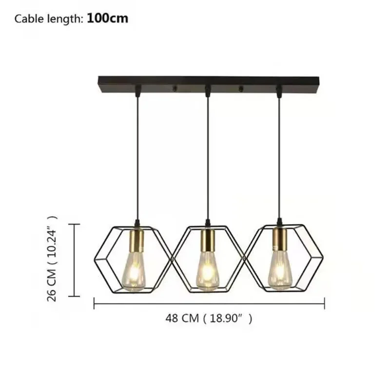 Imagem -02 - Moderno Geométrico Led Teto Lustres Pendurado Lâmpada Moldura de Metal Adequado para Restaurante e Quarto Mesa de Jantar Luz