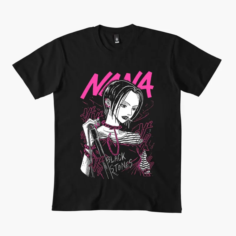 

Nana Osaki 0330 The Black Stones Punk Band Manga Gift T shirt Large size Tops Anime Girl Graphic Print Y2k Clothes Cartoon Tee