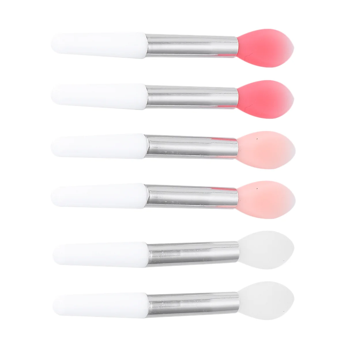 6 Stuks Draagbare Enkele Kop Make-Up Multifunctionele Siliconen Lip Make-Up Tool (Doorschijnend En Vlees En Watermeloen